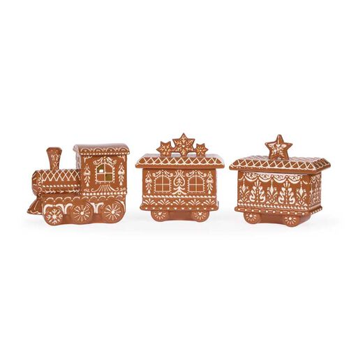 Holly & Ivy Led Ceramic Gingerbread Train