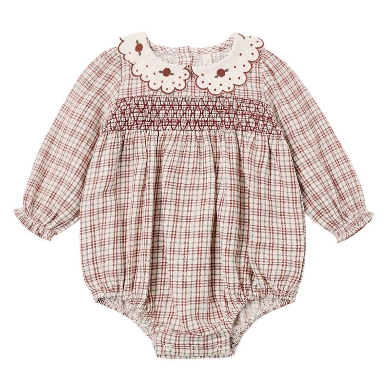Quincy Mae Callie Romper Christmas Plaid image number 0