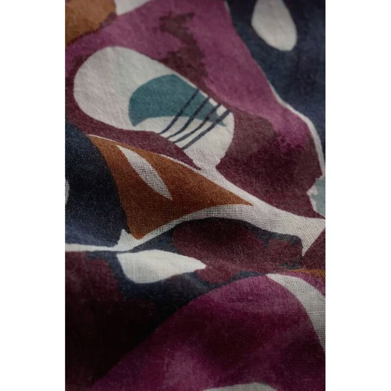 Seasalt Cornwall Pretty Circle Scarf Abstract Figures Merlot Chalk image number 2
