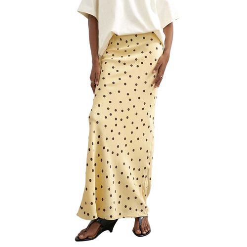 TOPSHOP Malene Polka Dot Satin Skirt