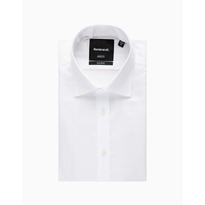 Rembrandt York White Herringbone Non-Iron Shirt image number 2