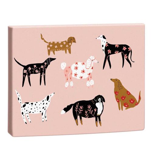 Roger La Borde Ginger Pink Dogs Notecards Boxed 4 x 2
