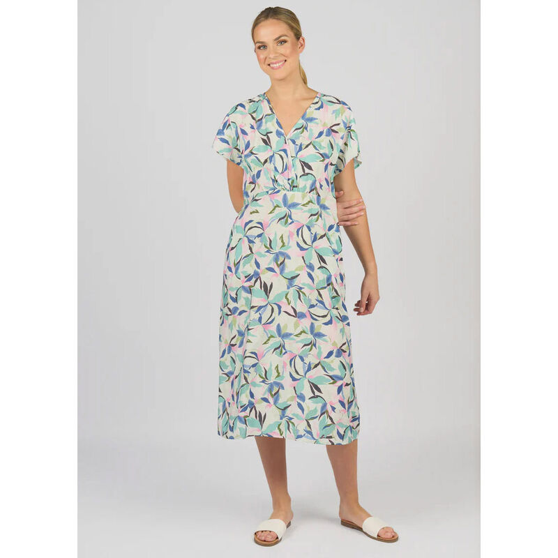 Vassalli Drop Shoulder Dress With Wrap Bodice And Side Pockets image number 6