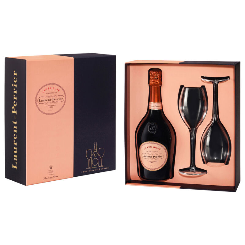 Laurent-Perrier Cuvée Rosé Gift Pack - 1 Bottle with 2 Flutes image number 1