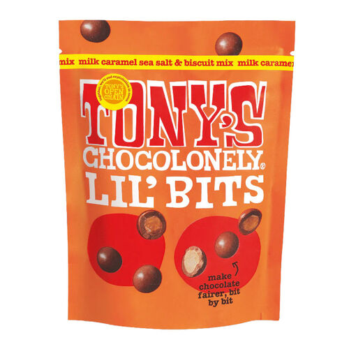Tony's Chocolonely Lil’ Bits Milk Caramel Sea Salt & Cookie Mix 120g