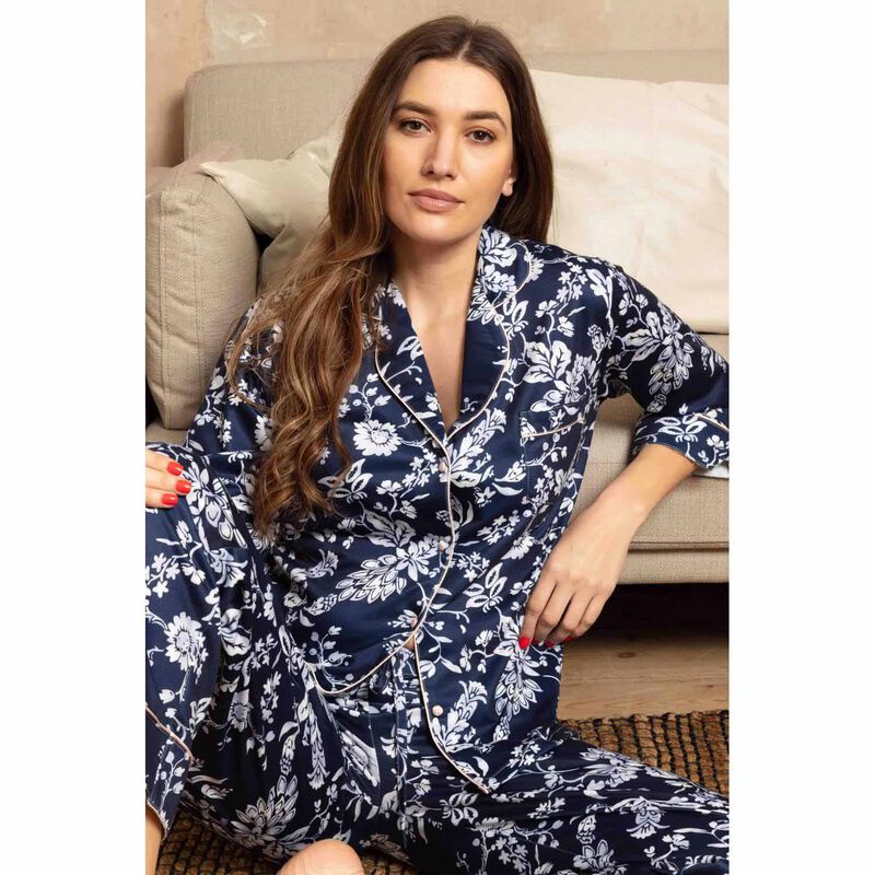 Cottonreal Midnight Fern Cotton Fleece Pj image number 1