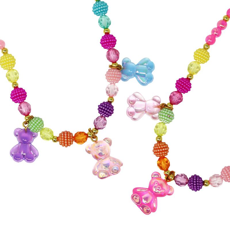 Pink Poppy Jelly Bear Necklace image number 1