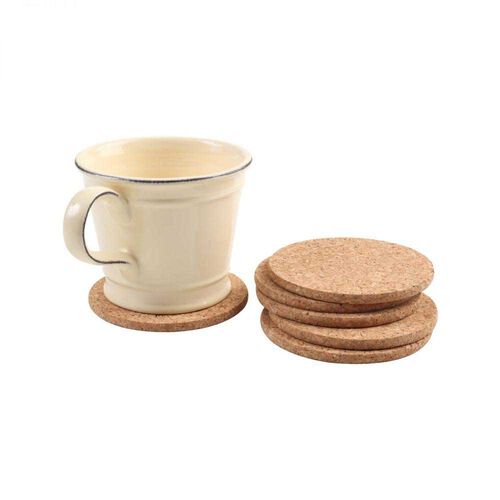 T&G Woodware Cork Round Coasters Set Of 6