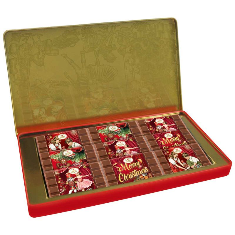 Heidel Christmas Fairy Tale Tin Box with 9 Mini Milk Chocolate Bars 90g image number 1