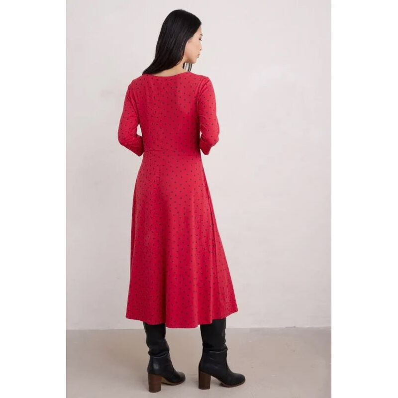 Seasalt Cornwall Veronica Dress Little Sponge Spot Dahlia image number 1