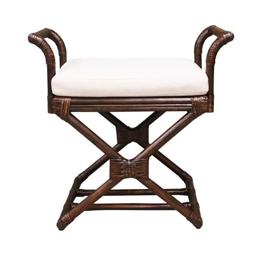 PLANTATION Amara Stool w Cream Seat Cushion - Chocolate
