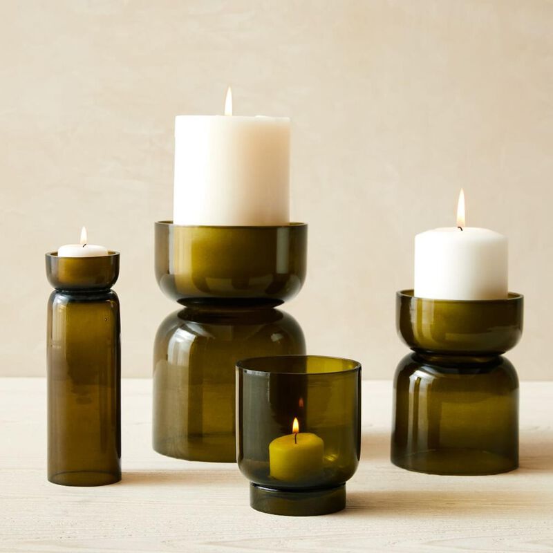 West Elm Foundations Glass Pillar Candle Holder Small image number 1