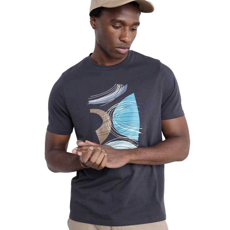 Seasalt Cornwall Mens Midwatch T-Shirt Land Shapes Inkwell image number 0