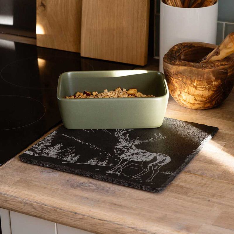 Selbrae House Slate Pot Stand -Scenic Stag image number 1