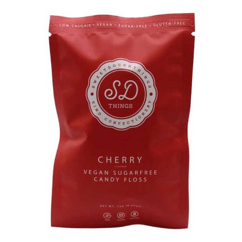 SweetDoughThings Cherry Flavour Sugar-Free Candy Floss 12g