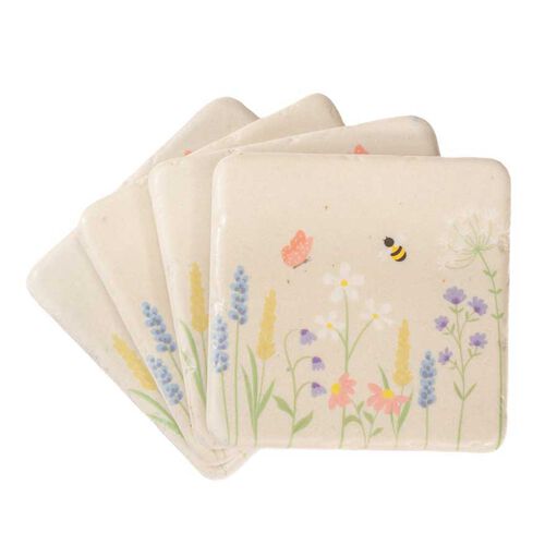 Sass & Belle Meadow Floral Coasters Set Of 4