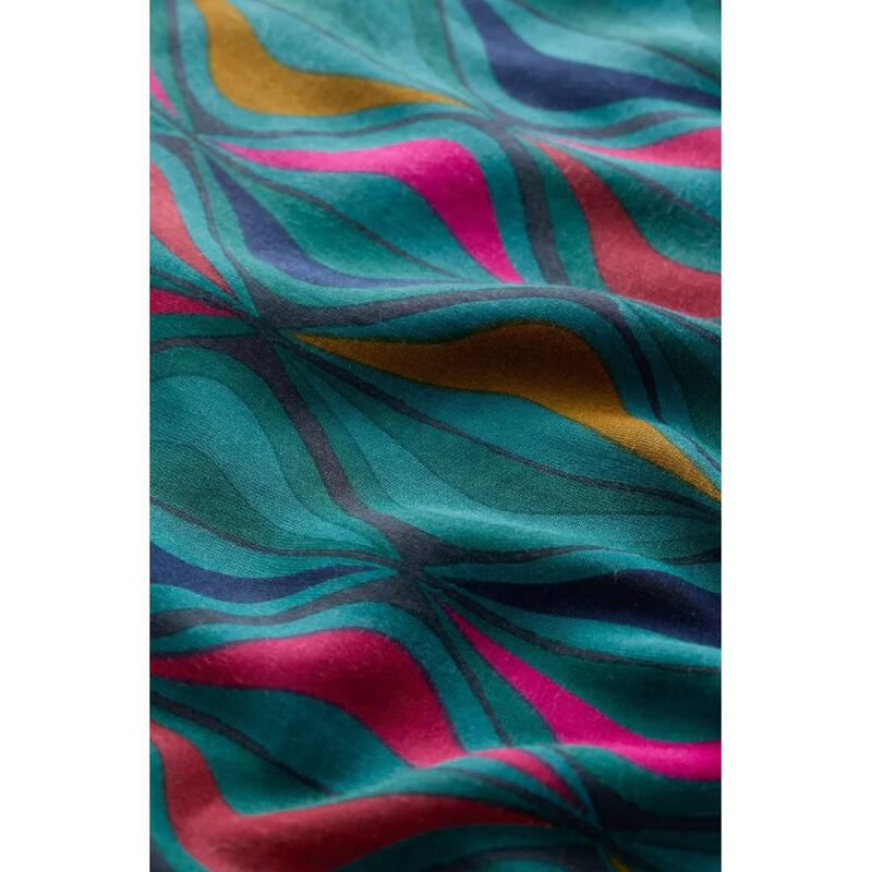 Seasalt Cornwall May Garland Scarf Festive Ribbons Dark Jade image number 2