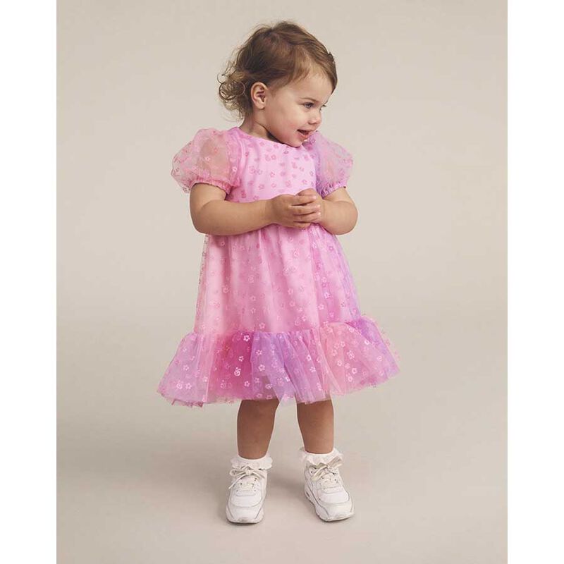 Huxbaby Bunny Gem Puff Sleeve Party Dress 6M-2Y image number 1