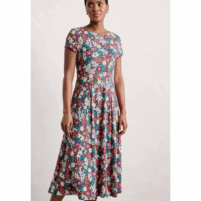Seasalt Cornwall Wild Bouquet Dress Flowery Painting Light Squid ...
