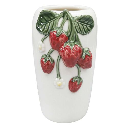 Urban Products Strawberry Vase White & Red 20cm