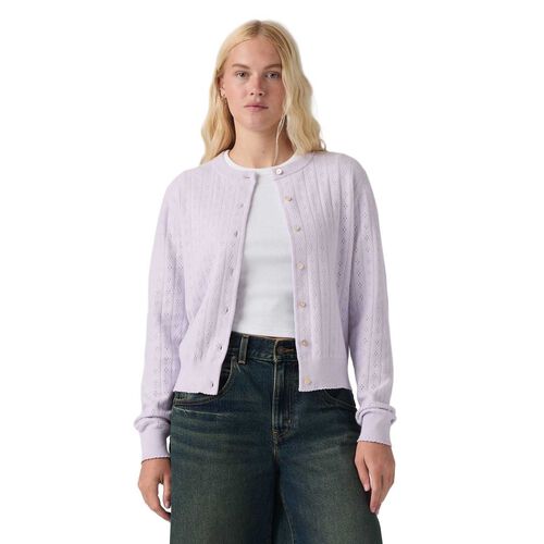 Levi's Super Soft Crewneck Cardi Pointelle Lavender Blue