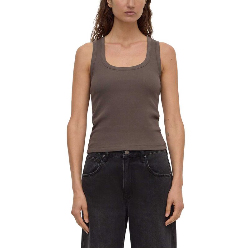 Assembly Label Robyn Scoop Neck Rib Tank Bark image number 0