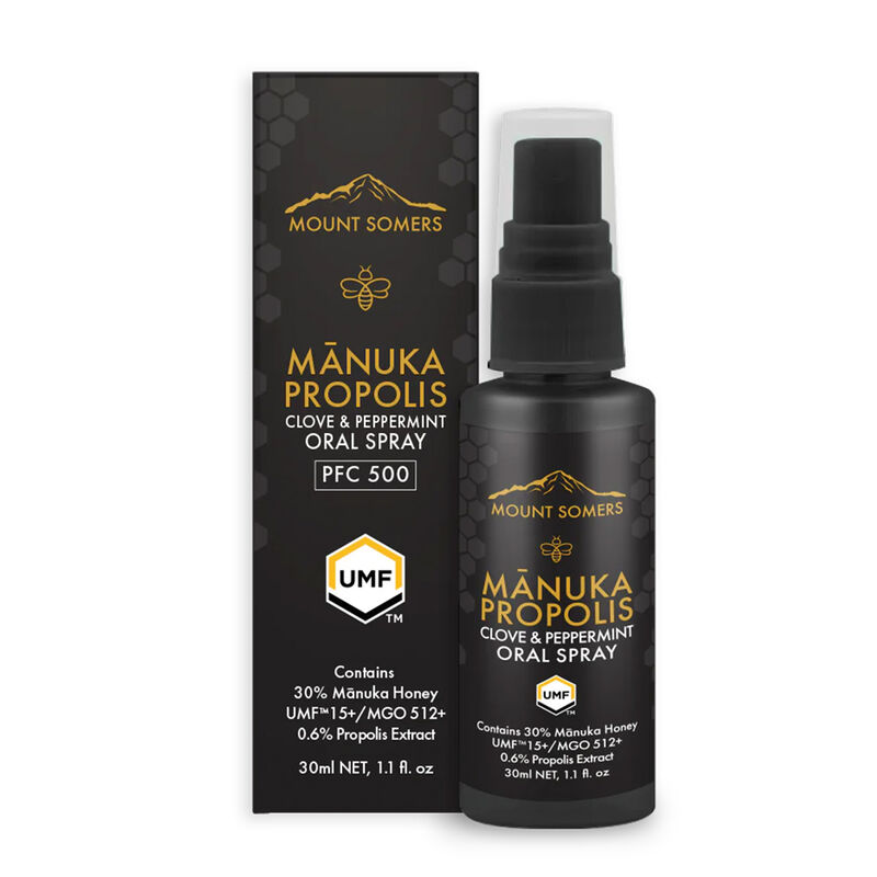 Mount Somers Manuka Propolis Clove & Peppermint Oral Spray UMF15+ 30ml image number 0