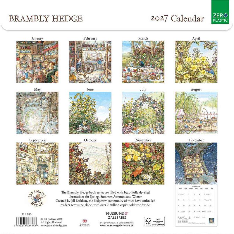 Museums & Galleries Brambly Hedge Wall Calendar 2027 image number 1