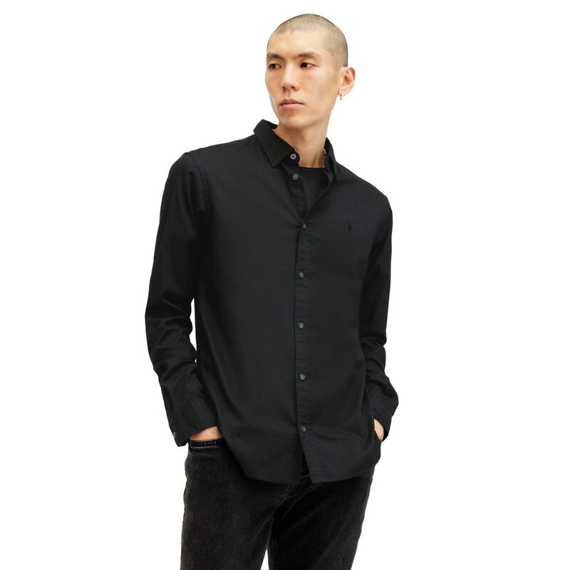 AllSaints Hawthorne Ramskull Stretch Fit Shirt image number 0