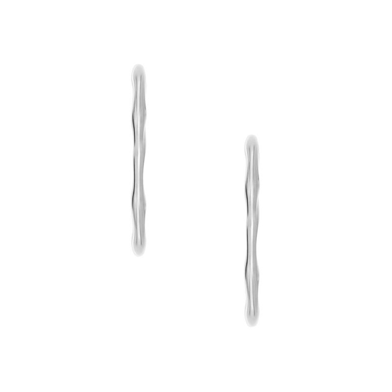 Skagen Moderne Stak Silver-Tone Stainless Steel Hoop Earrings SKJ1871040 image number 1