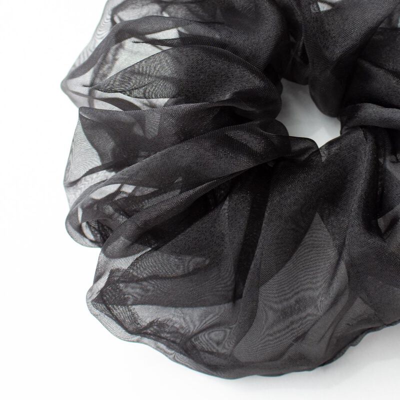 ADORN by mae Elastic Scrunchie Extra Large Organza Black image number 1