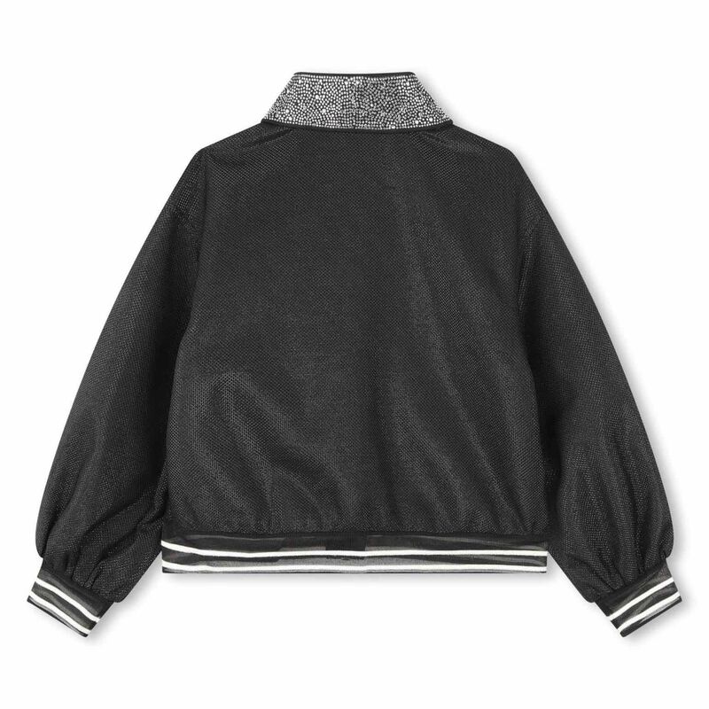 Karl Lagerfeld Rhinestone Collar Zip-Up 10Y - 16Y image number 2