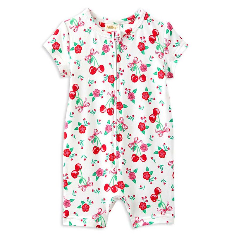 Milky Sweet Cherry Zip Romper image number 0