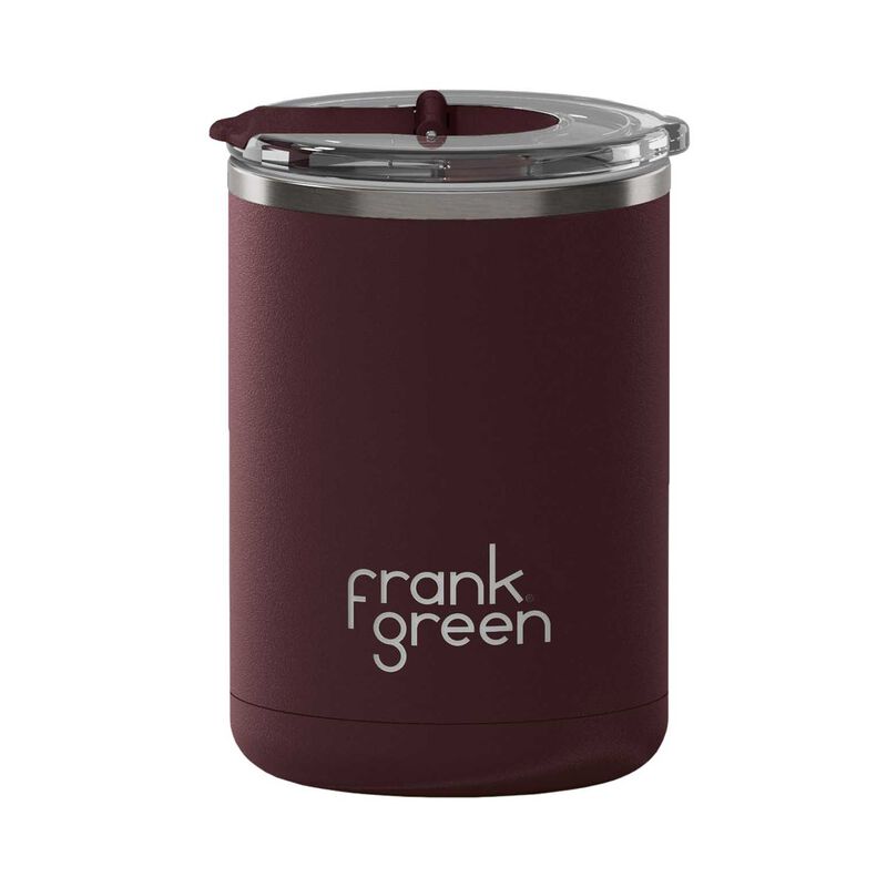 frank green 12oz Coffee Cup w Hinged Screw Lid Chrome Chocolate image number 0