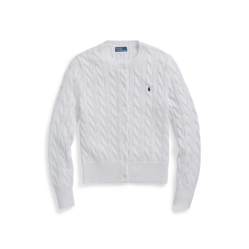 Polo Ralph Lauren Cable-Knit Cotton Crewneck Cardigan image number 2