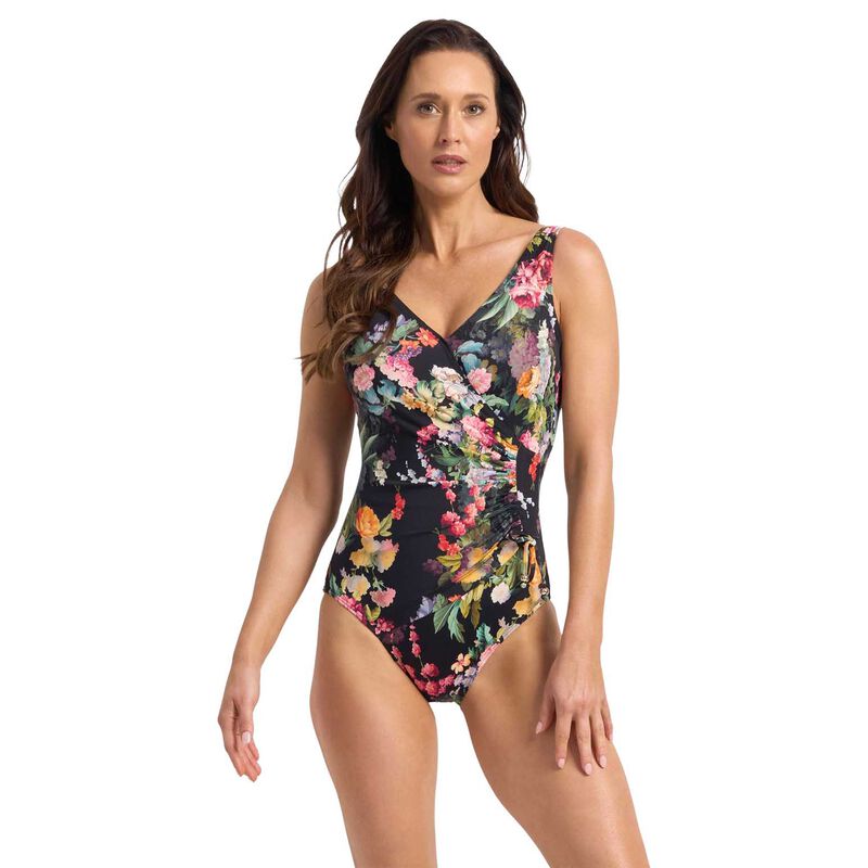 Jantzen Abbie Gathered Surplice One Piece - Black image number 0