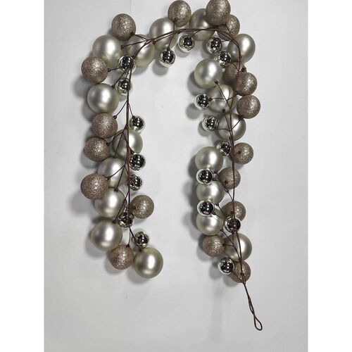 Mixed Xmas Bauble Garland 200cm