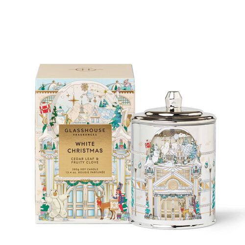Glasshouse Fragrances White Christmas Candle 380G - Christmas 2025