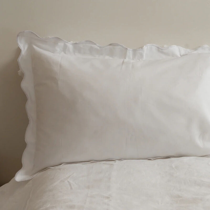 Home Lab Celine Scallop Edge Pillowcase Pair image number 9