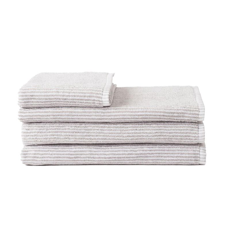 Città Stripe Cotton Bath Mat Grey/White  - 55x85cm image number 0