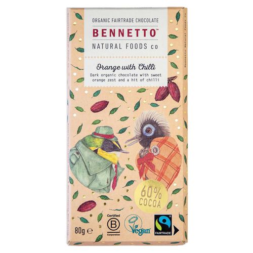 Bennetto Chocolate Orange with Chilli 80g