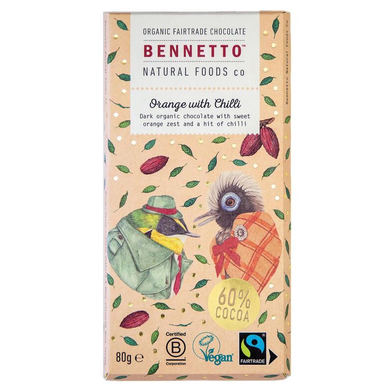 Bennetto Chocolate Orange with Chilli 80g image number 0