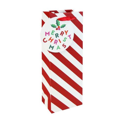 Paperie Eurowrap Candy Cane Bottle Gift Bag