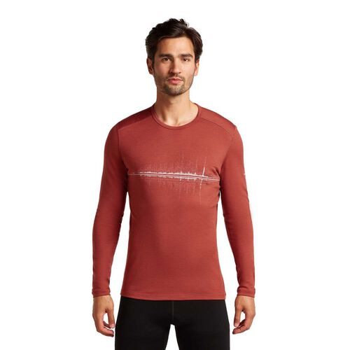 Icebreaker M Merino 200 Oasis LS Crewe Snow Wave
