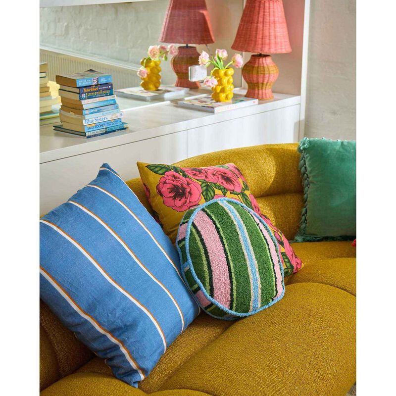 Kip&Co Blue Lagoon Stripe Upholstery Square Couch Cushion image number 2