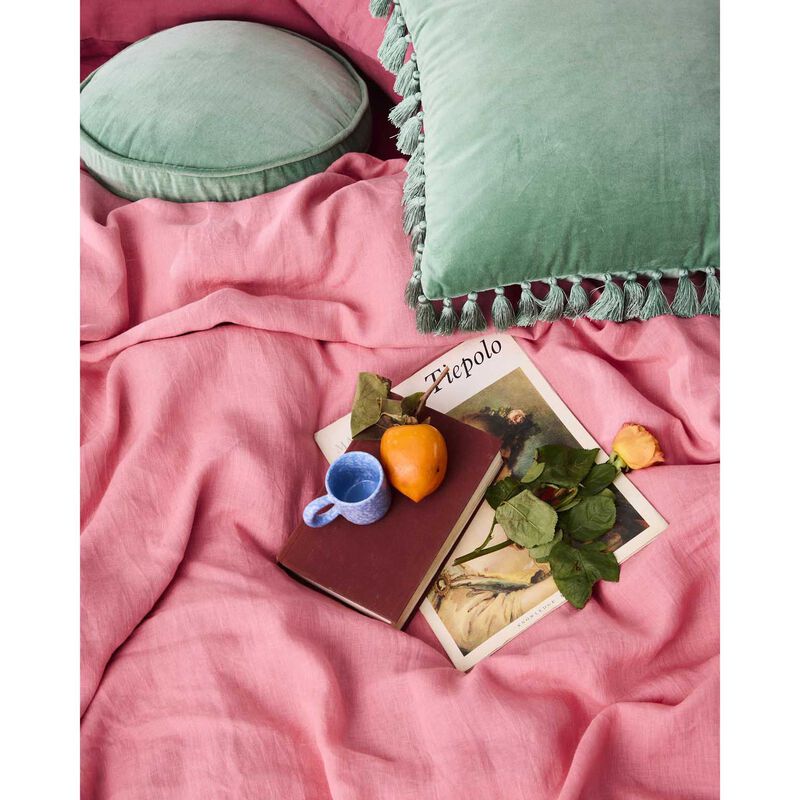 Kip&Co Pistachio Velvet Tassel Cushion image number 2