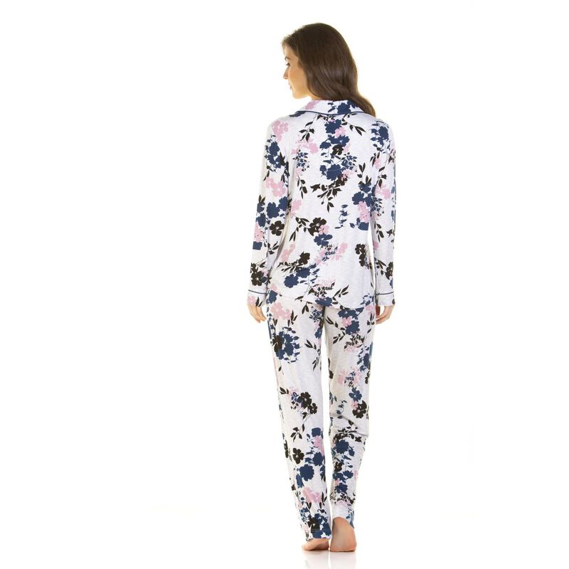 La Marquise Bamboo Lace Long Sleeve Button Thru Pyjamas image number 1