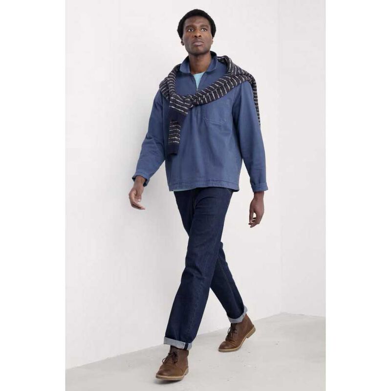 Seasalt Cornwall Mens Farrow Smock Vintage Indigo image number 3