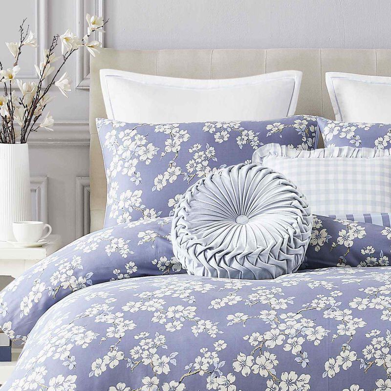 Laura Ashley Miranda Velvet Round Cushion Seaspray image number 1
