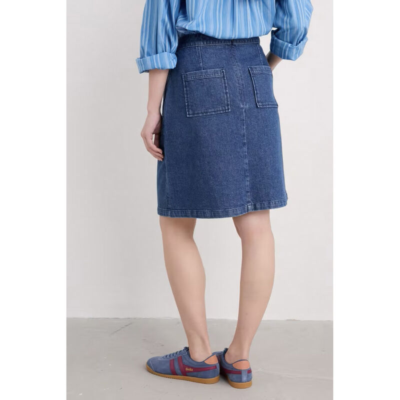 Seasalt Cornwall Dovetail Skirt - Mid Wash Tide image number 1